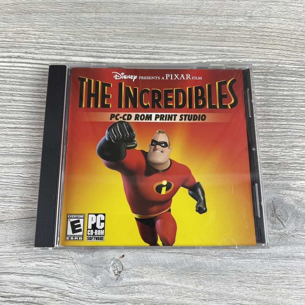 The Incredibles PC-CD ROM Print Studio Disney Pixar CD-ROM Windows 98/ME/XP